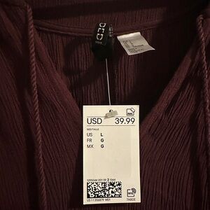 H&M Deep Red Textured Mini Dress